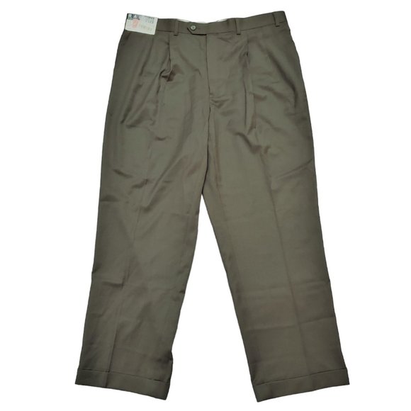 NWT Ralph Ralph Lauren Wool Brown 38x30 (Meas 36x28.5 13.5" Rise) Dress Pants A8 - Picture 1 of 9